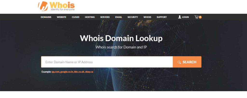 Whois domain lookup (Ref image - Whois)