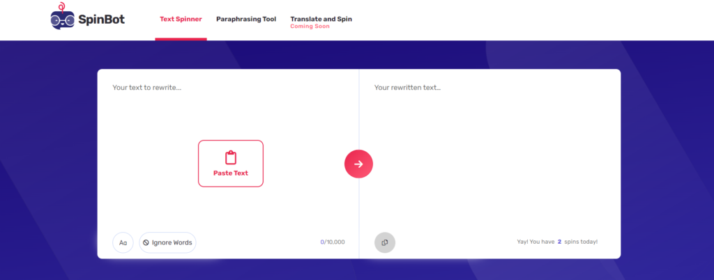 Spinbot - best paraphrasing tool online