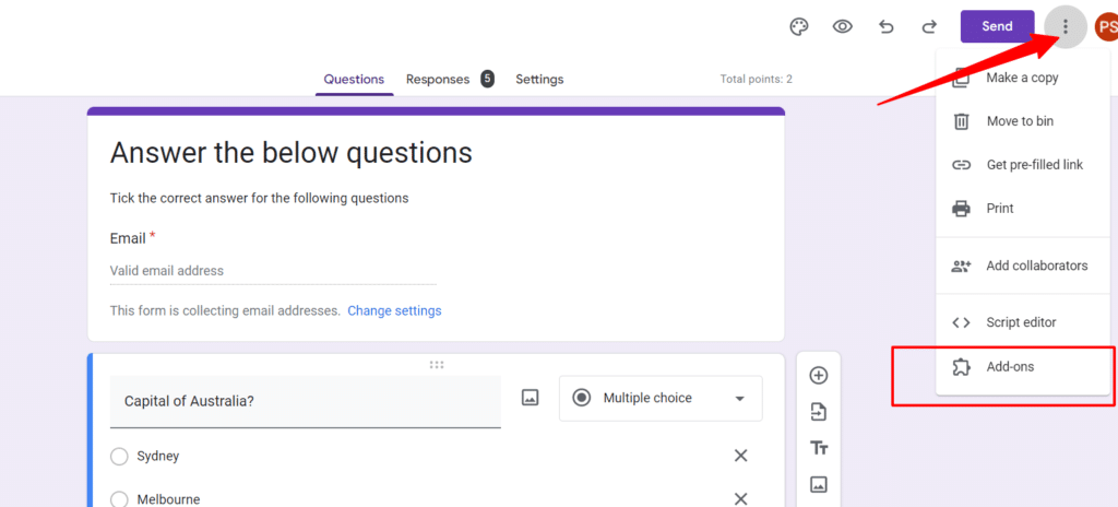 google forms addons