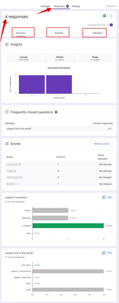 Google form quiz reports - create form online