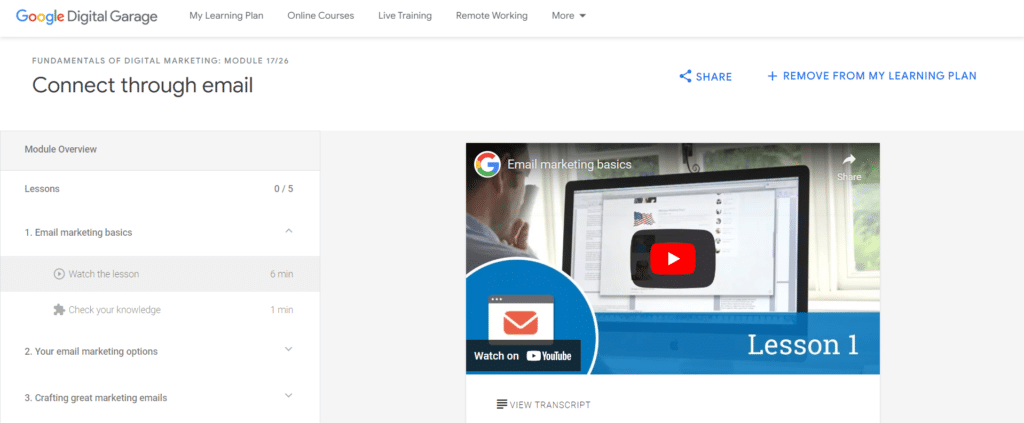 Best free email marketing courses online - google free email marketing course