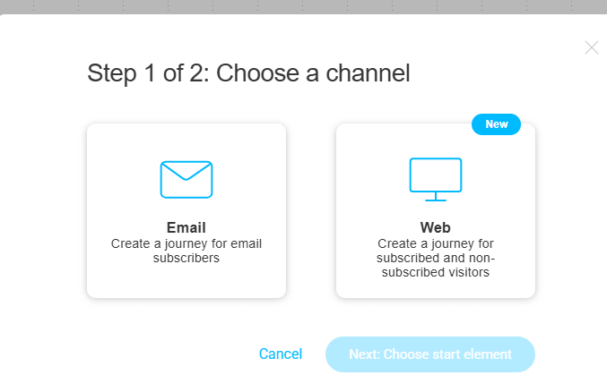 select a channel in getresponse email automation